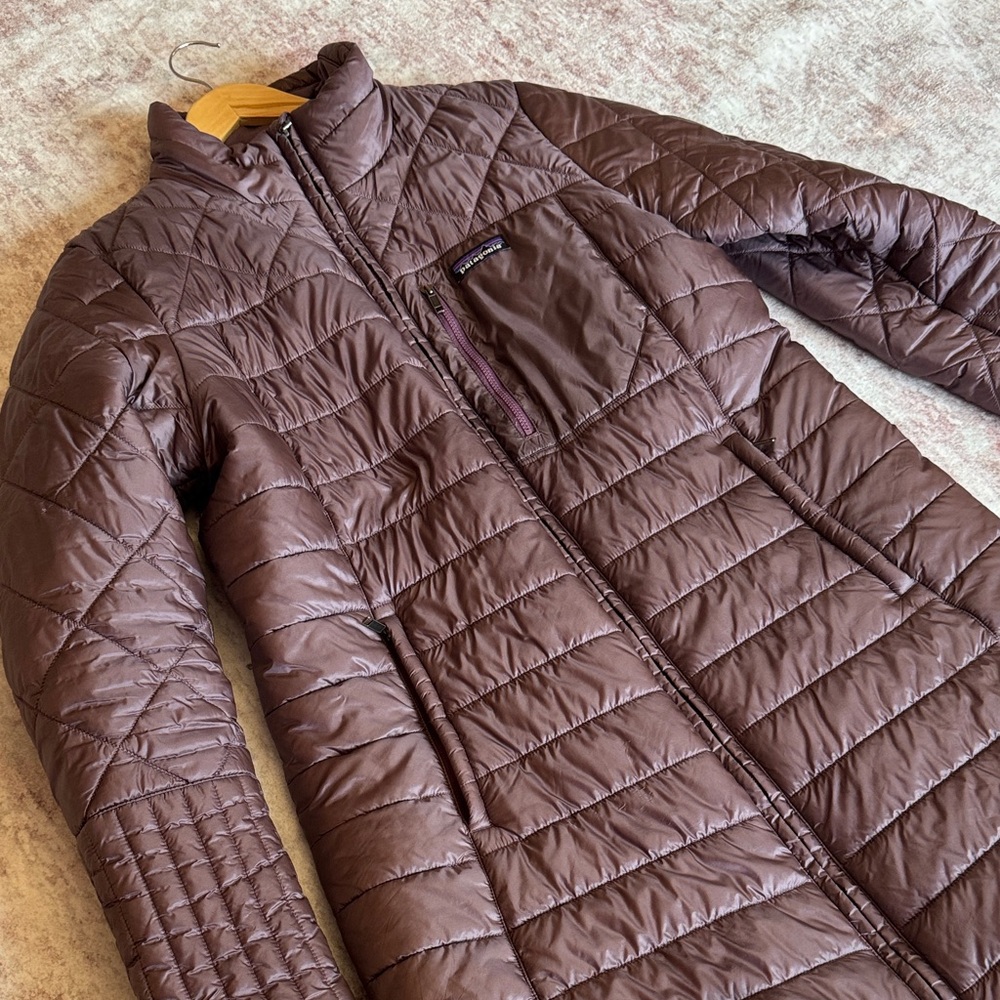 Patagonia Radalie Insulated Long Line Women's Purple Puffer Jacket, Size Large - Picture 11 of 14